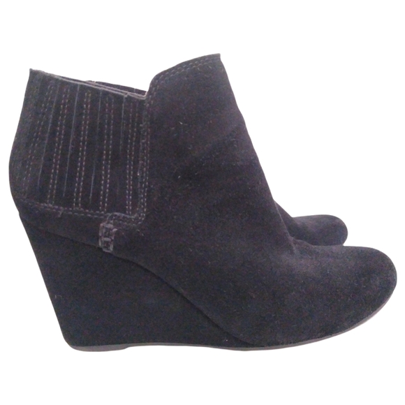 Dolce Vita Womens Gwynn Black Genuine Suede Leather Wedge Heel Ankle Booties 9 - Picture 13 of 16